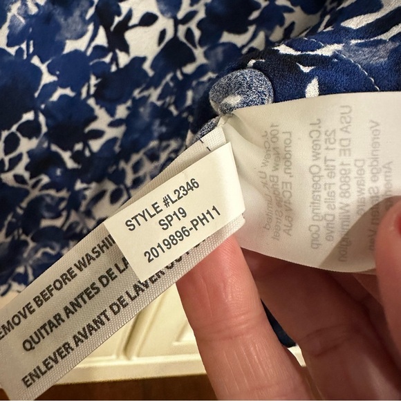 J.Crew Mercantile Women’s Blue Floral Long Sleeve Classic Office Shift Dress S - Picture 4 of 9